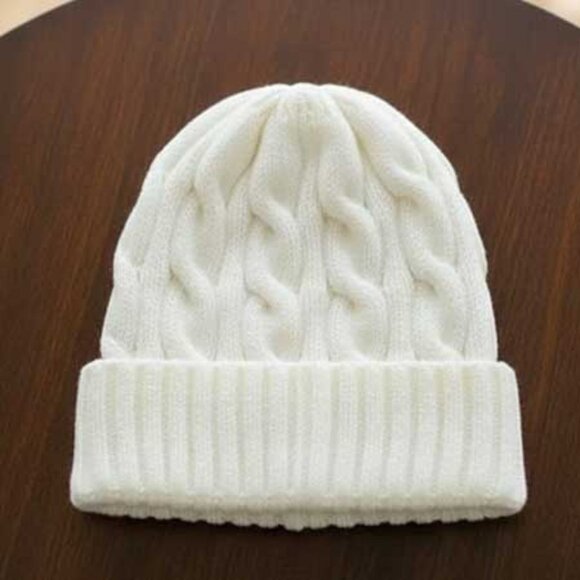 2/$30 Ladies White Knit Beanie Hat - Picture 3 of 9